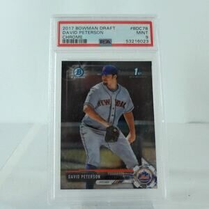 David Peterson 2017 Bowman Draft 1st Chrome RC PSA 9 MINT Rookie NY Mets